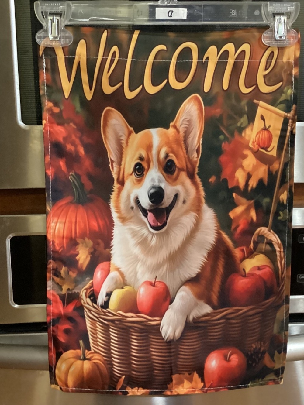 NEW Corgi Burlap Garden flag, Double sided, Fall